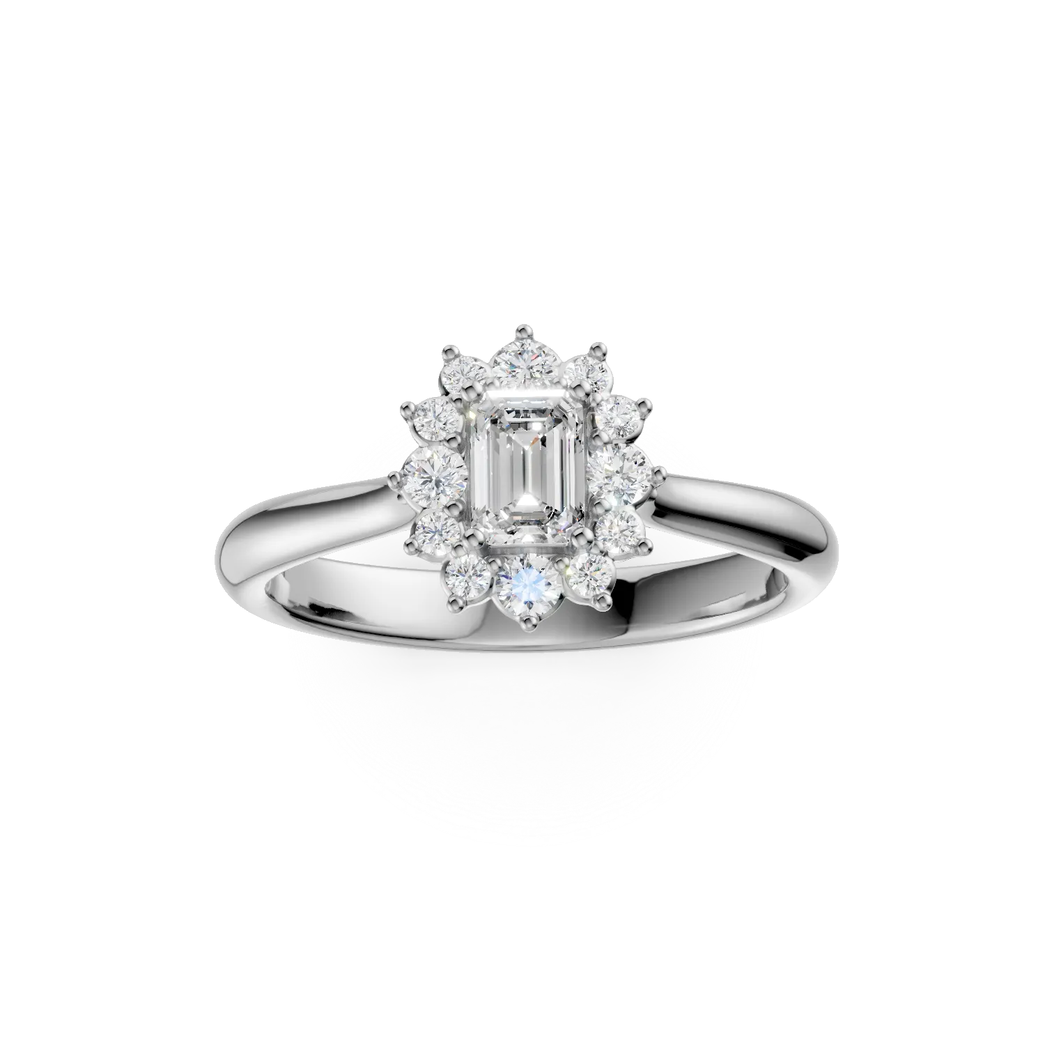 Inel de logodna din aur alb cu diamante de 0.6ct create in laborator