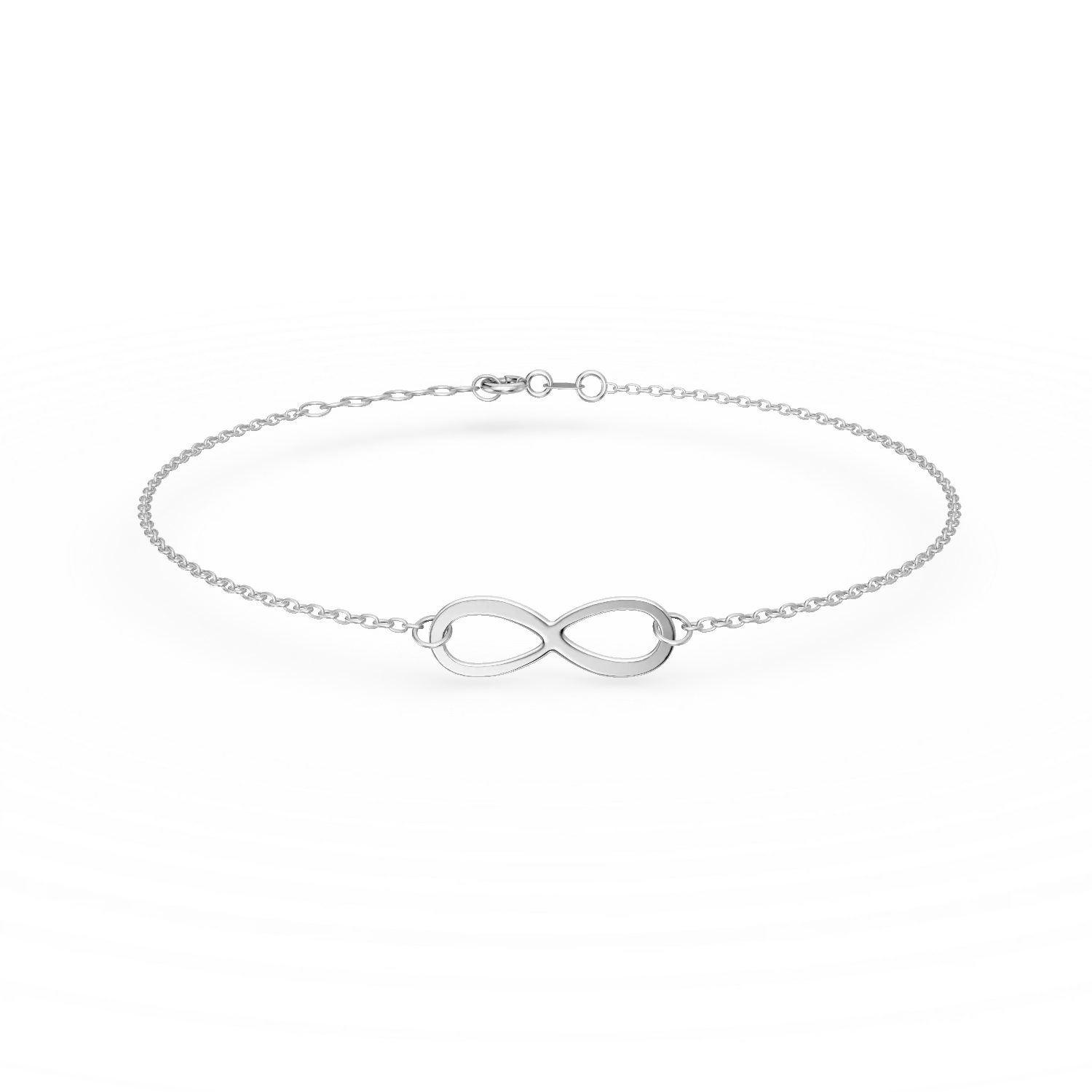 Bratara cu pandantiv infinit din aur alb
