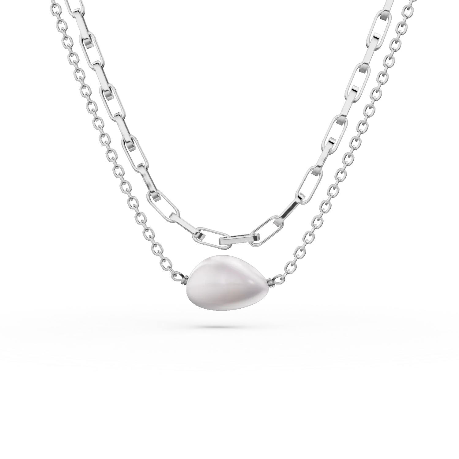 Colier din argint cu perla de cultura