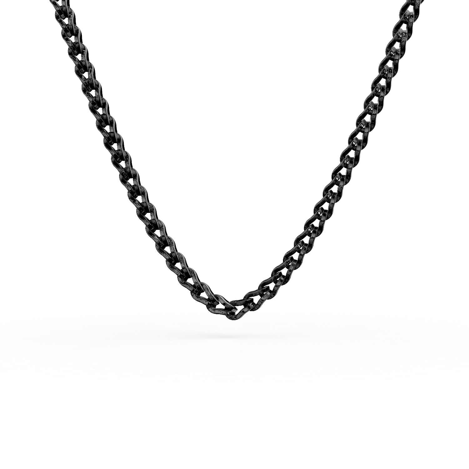 Lant din argint alb-negru cu zirconia pentru barbati