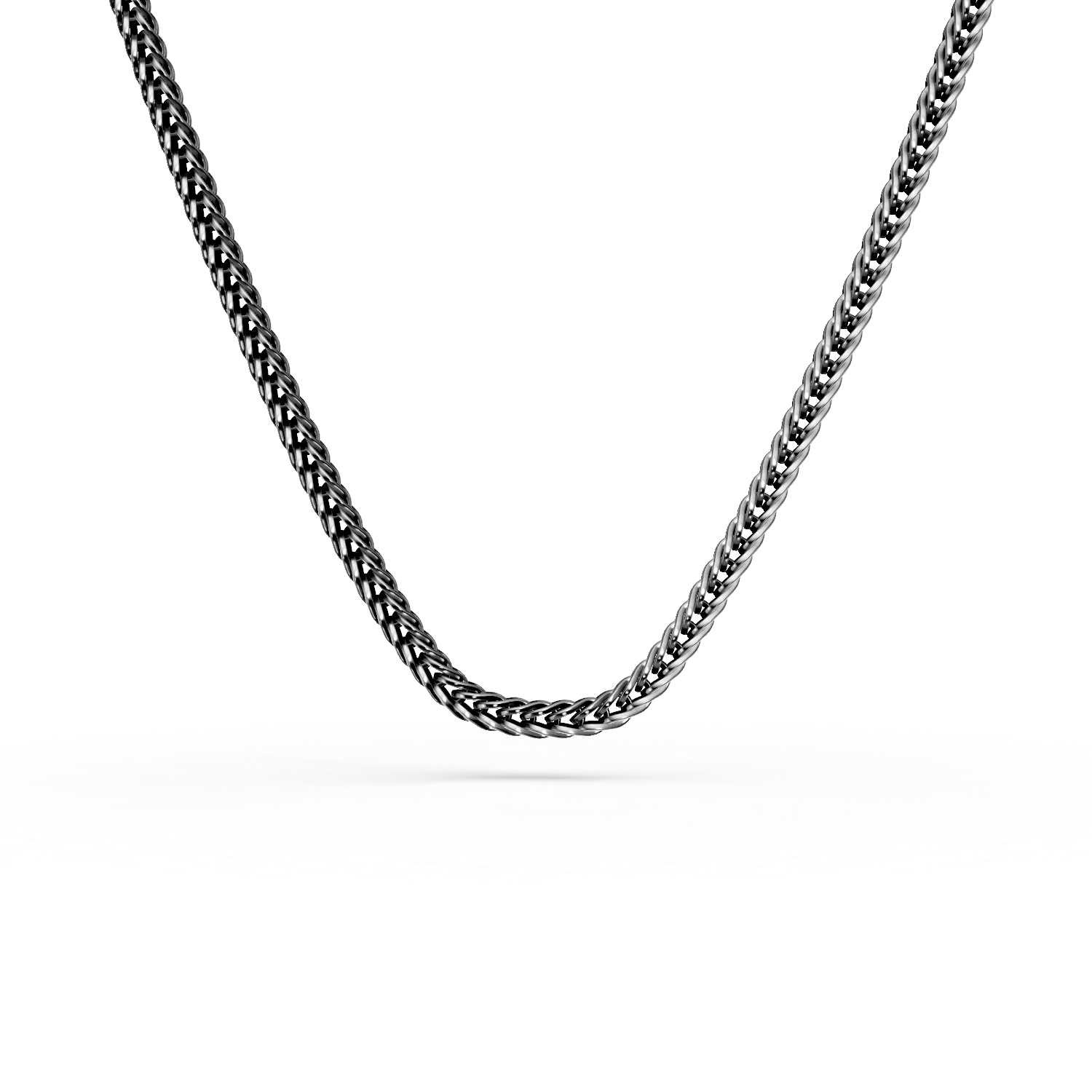 Lant din argint alb-negru cu zirconia pentru barbati