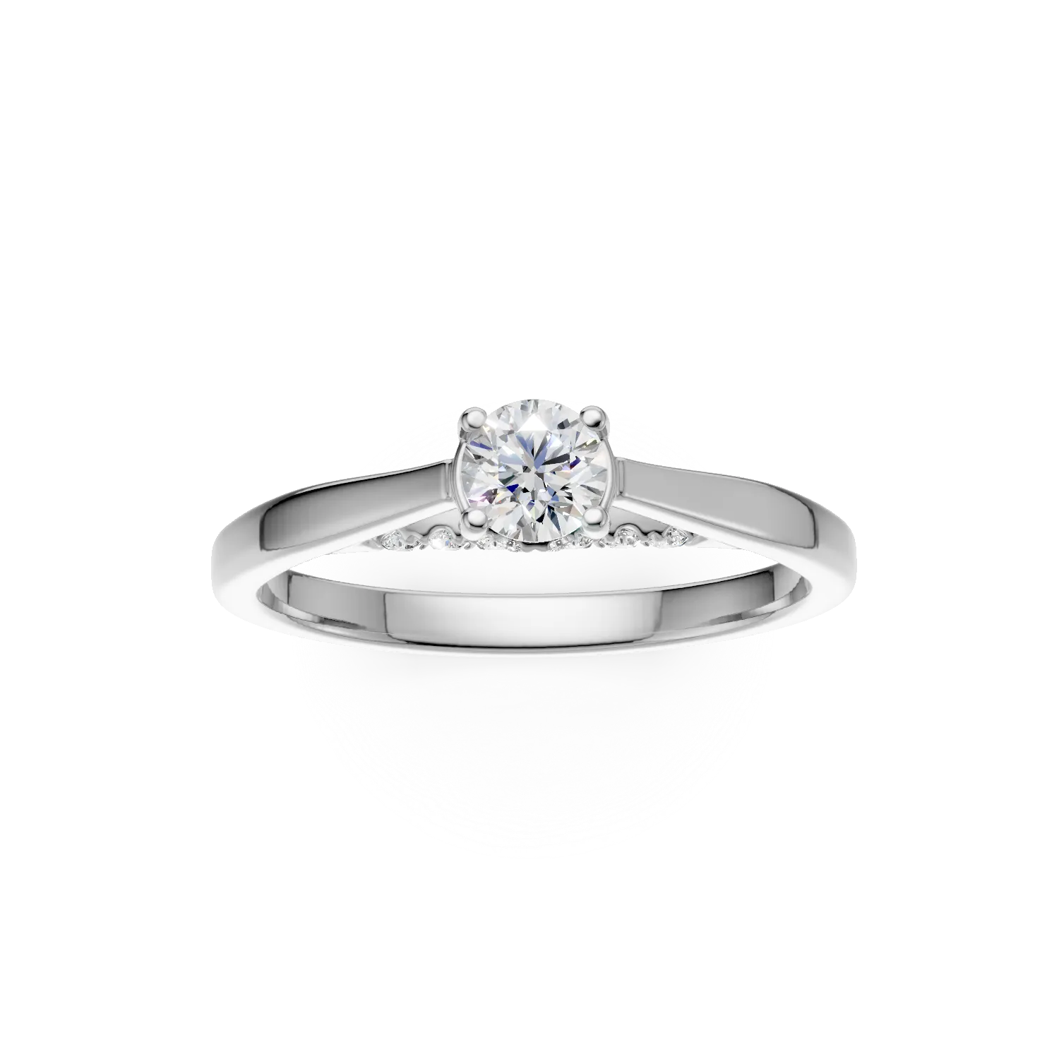 Inel de logodna din aur alb cu diamante de 0.43ct create in laborator