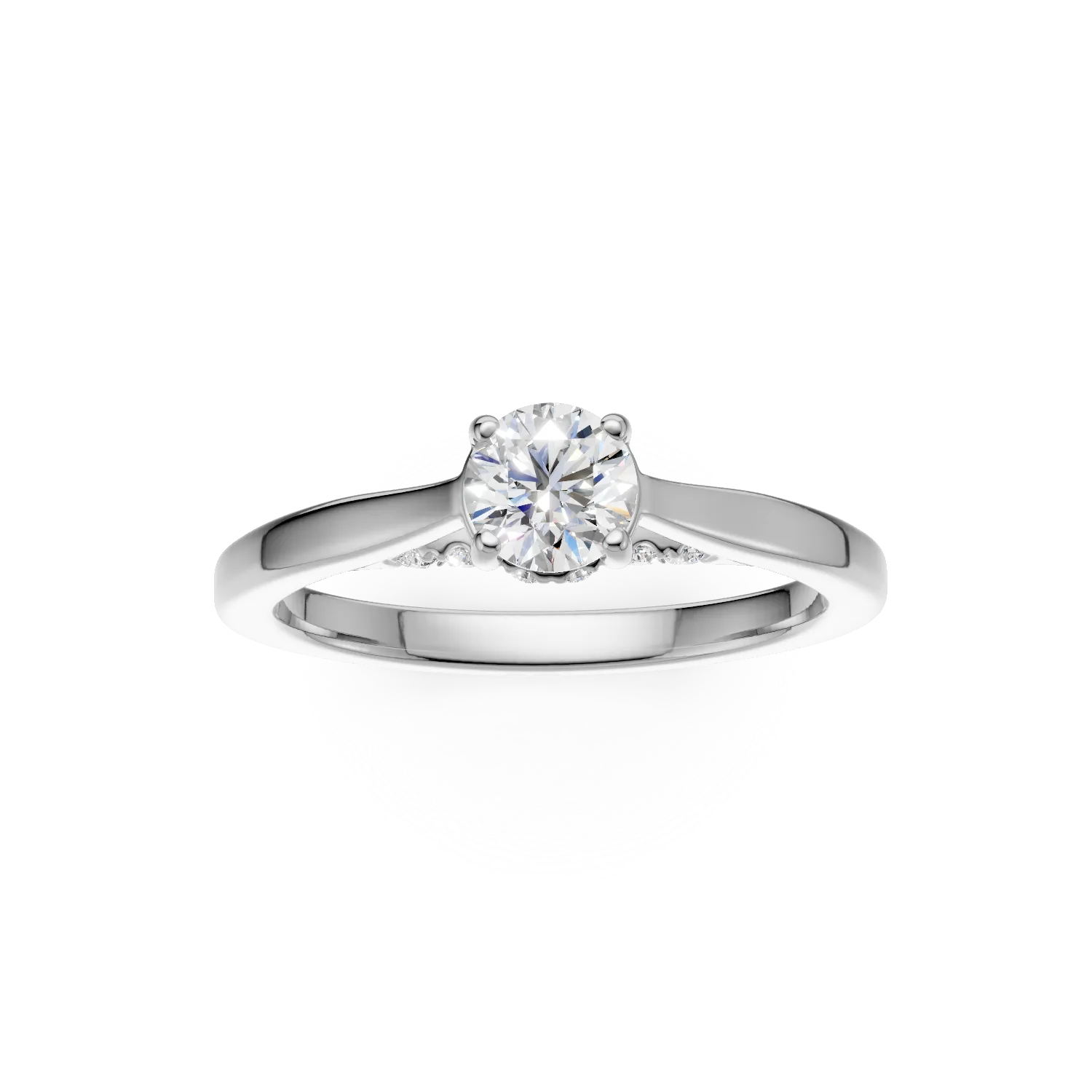 Inel de logodna din aur alb cu diamante de 0.62ct create in laborator