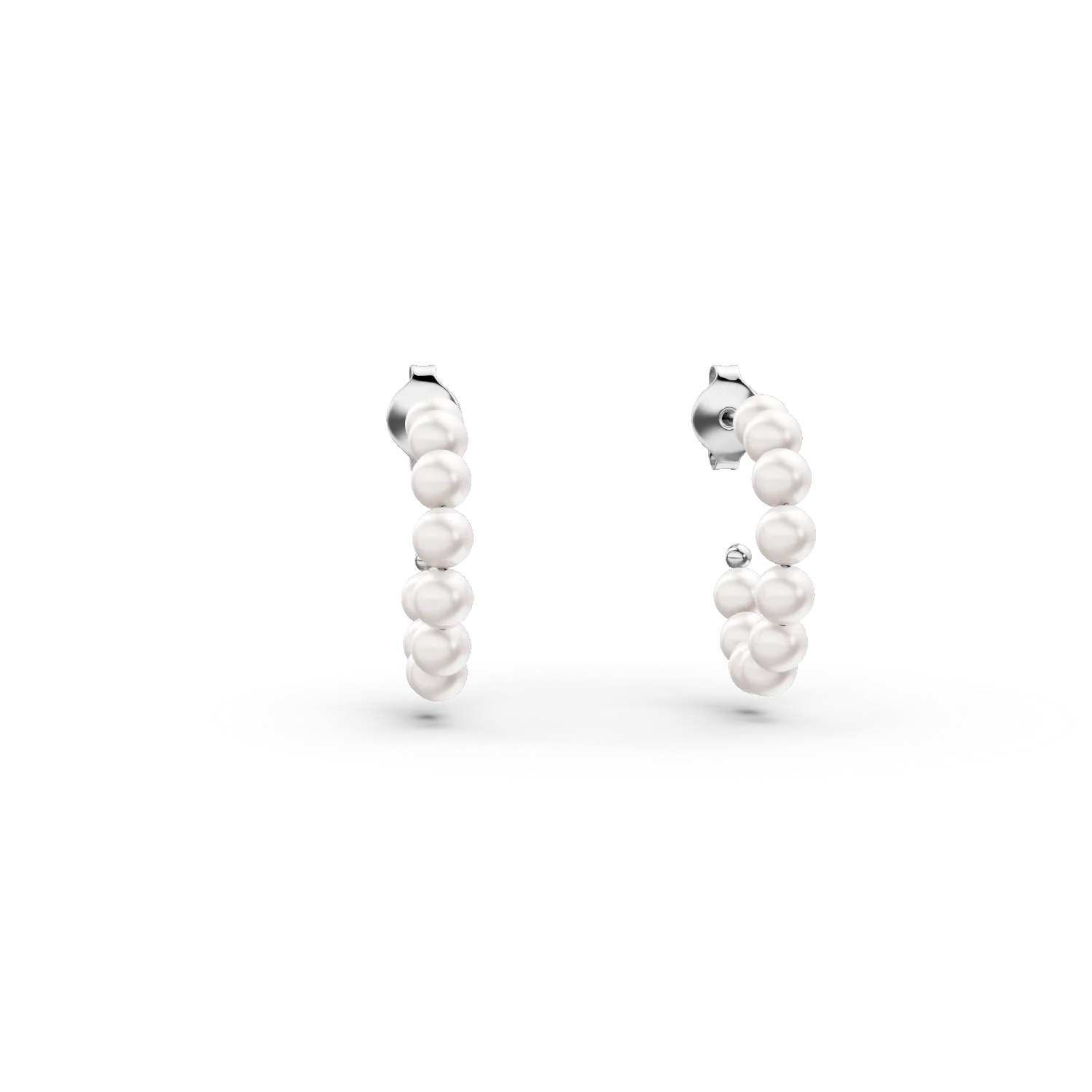 Cercei rotunzi din argint cu perle de cultura