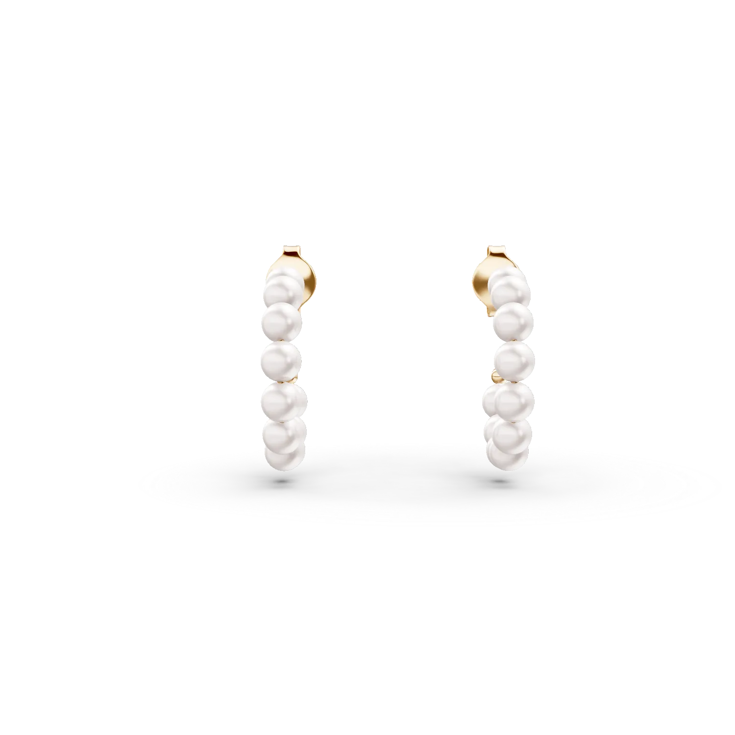 Cercei rotunzi din argint galben cu perle de cultura