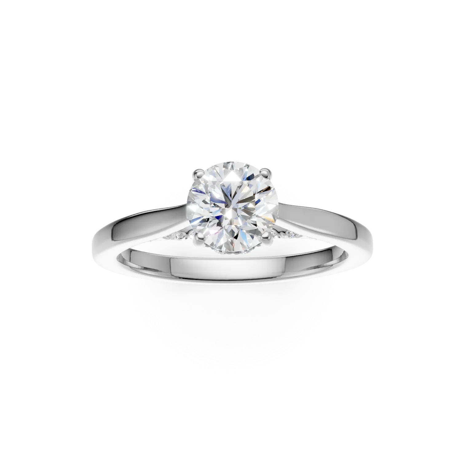 Inel de logodna din aur alb cu diamante de 1.14ct create in laborator