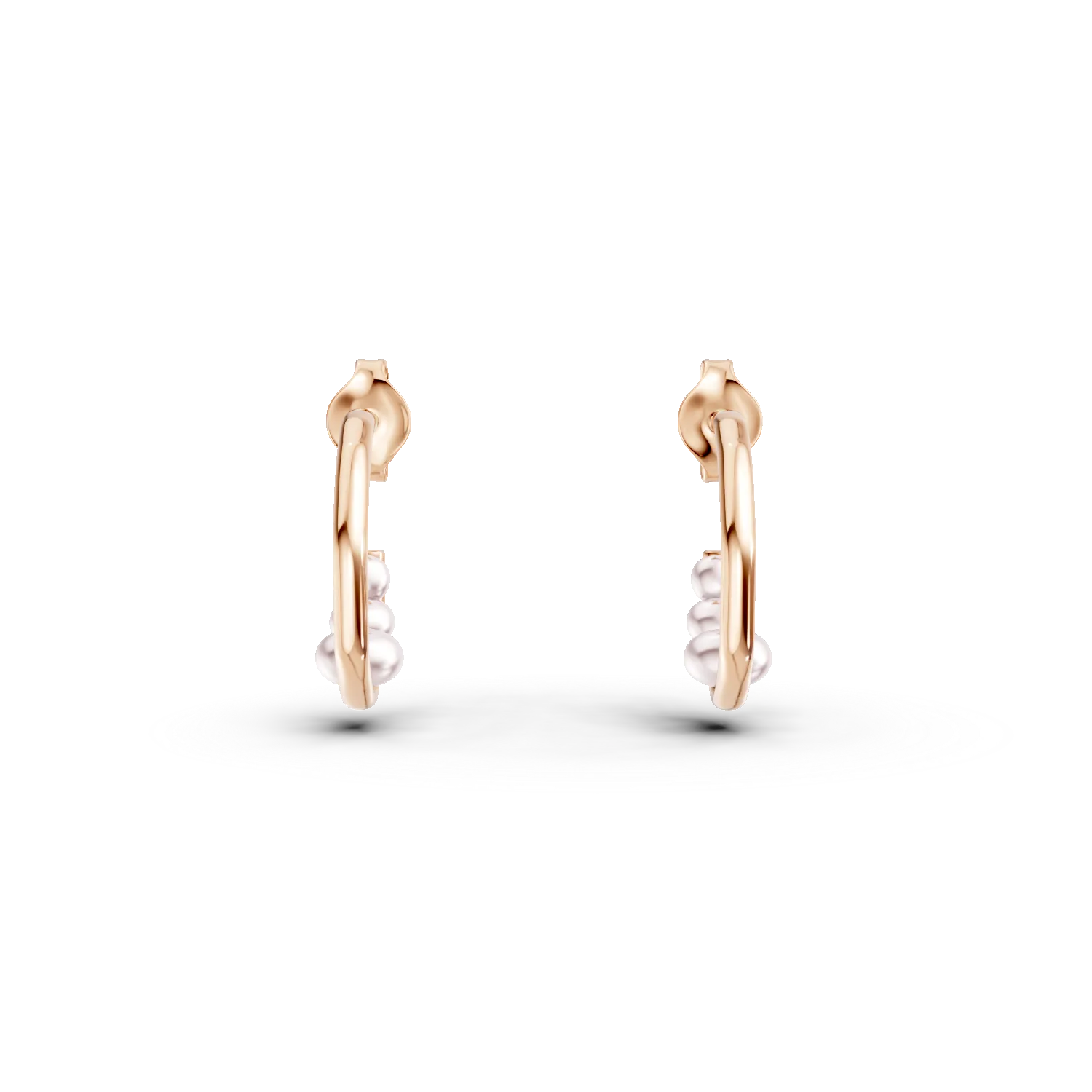 Cercei din argint roz cu perle de cultura