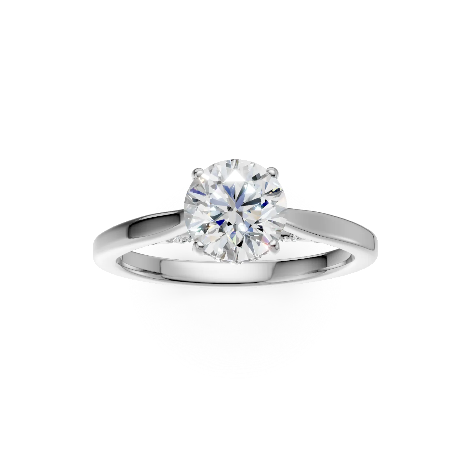 Inel de logodna din aur alb cu diamante de 1.66ct create in laborator