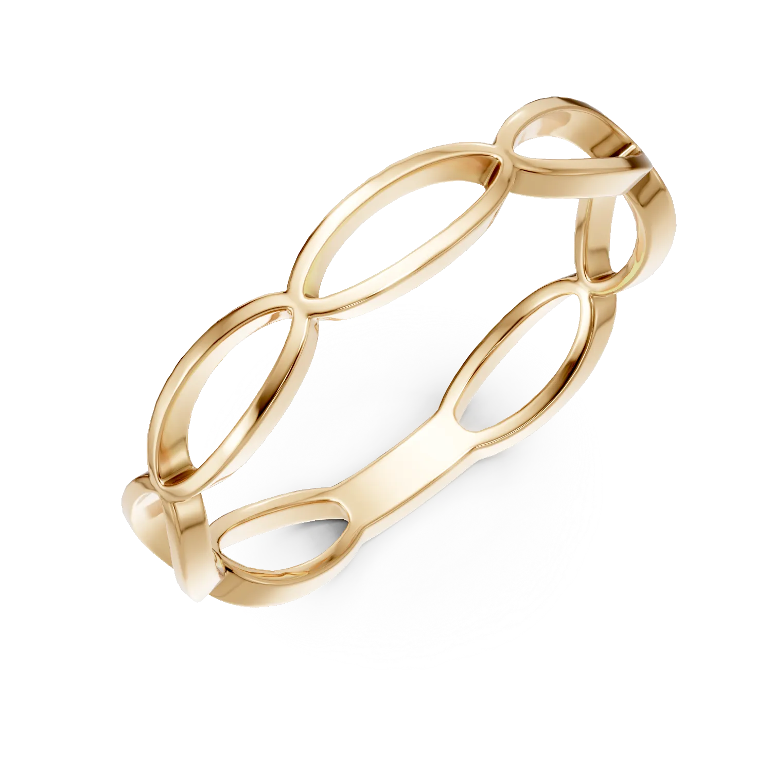 Inel geometric din aur galben