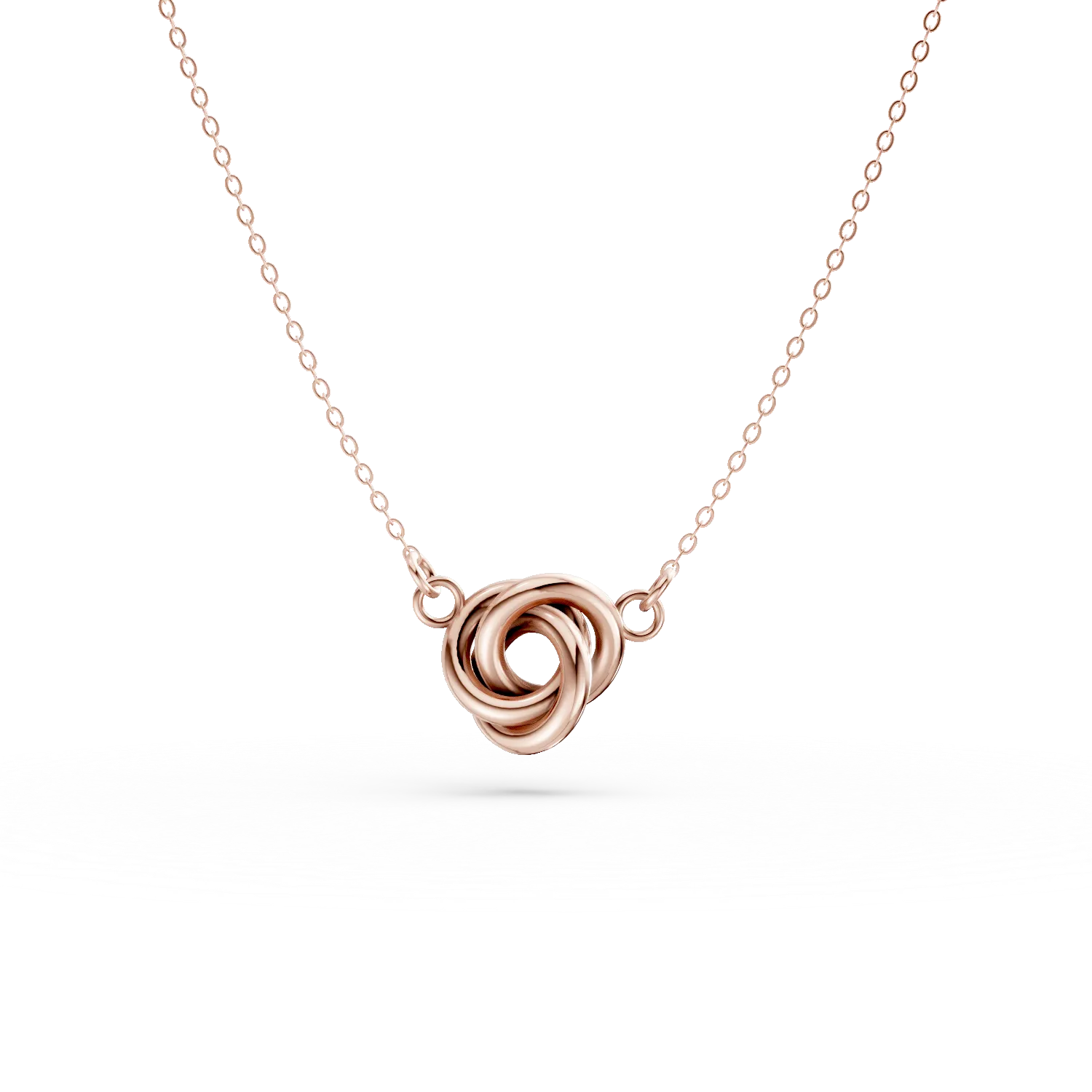 Lant cu pandantiv geometric din aur roz