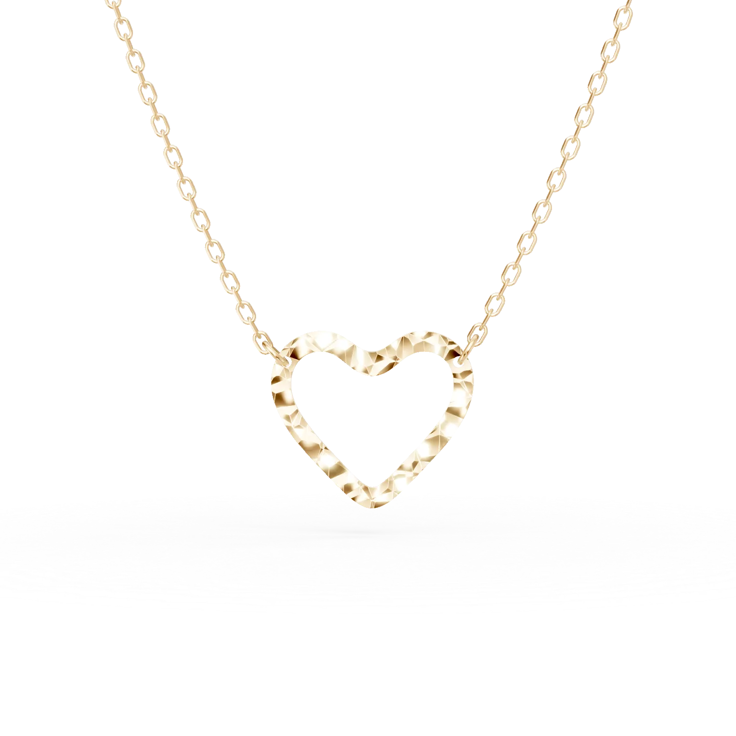 Lant cu pandantiv inima din aur galben