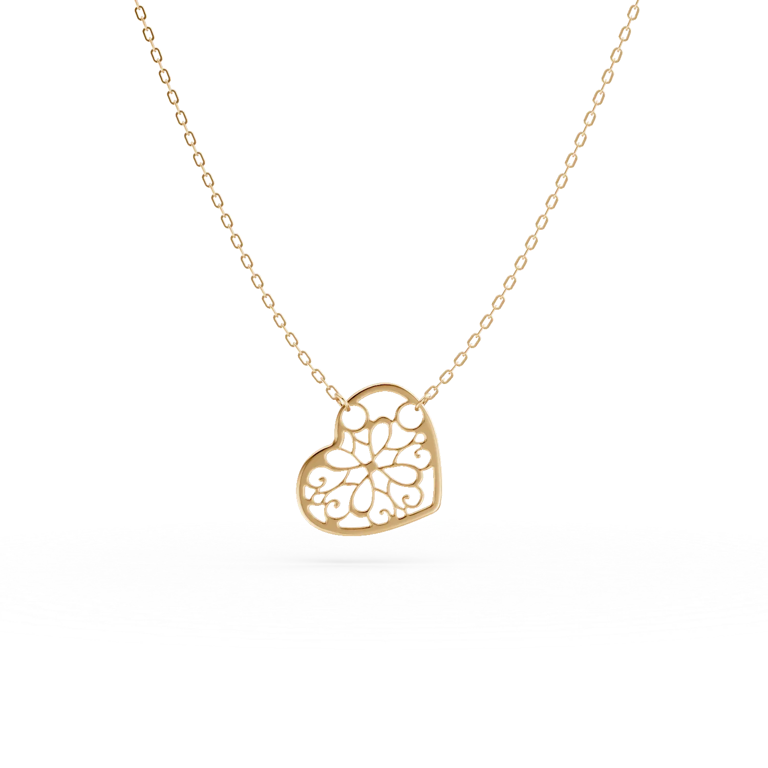 Lant cu pandantiv inima stilizata din aur galben Apparel & Accessories > Jewelry > Necklaces DAAR 2 Lant cu pandantiv inima stilizata din aur galben Apparel & Accessories > Jewelry > Necklaces DAAR 2