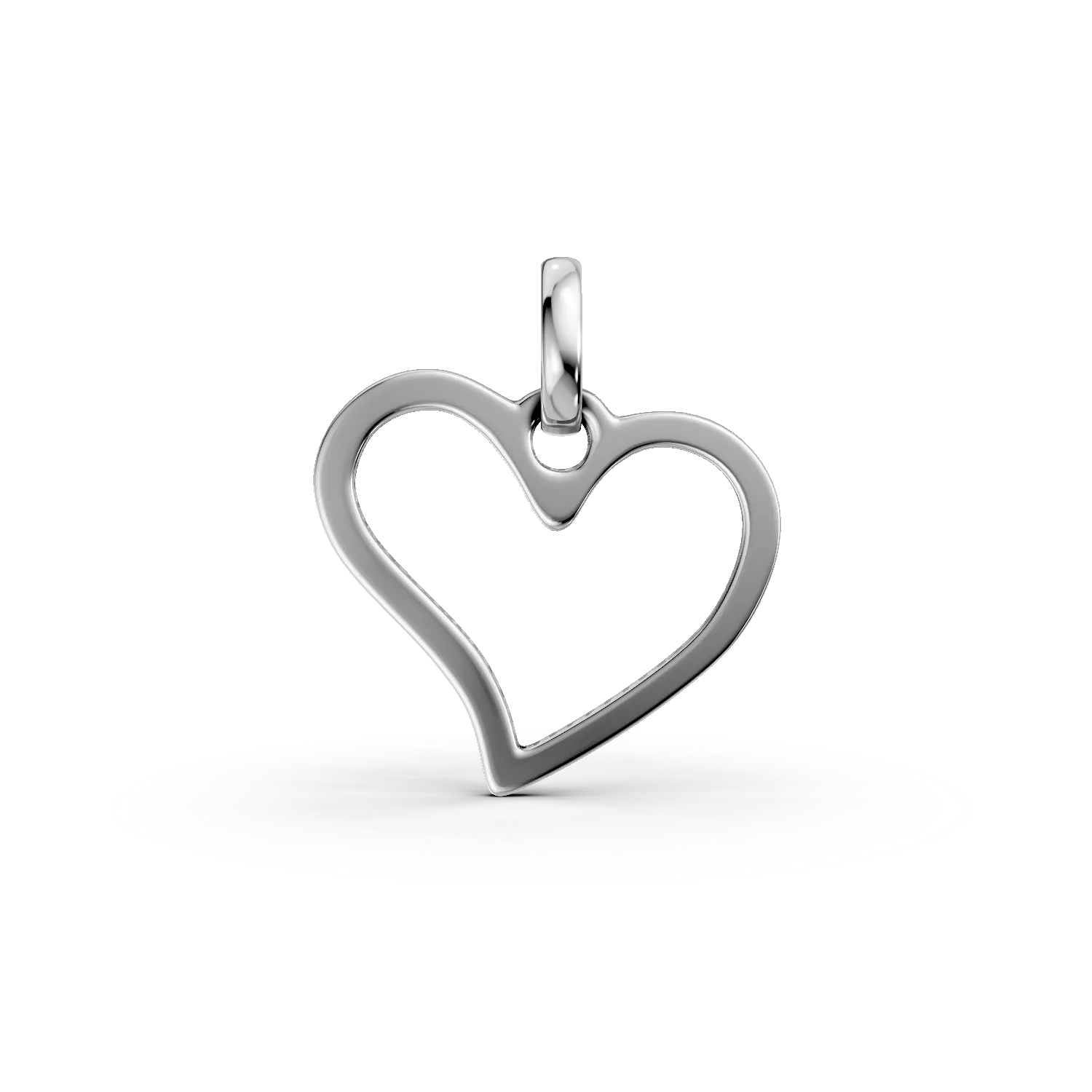 Pandantiv inima stilizata din aur alb