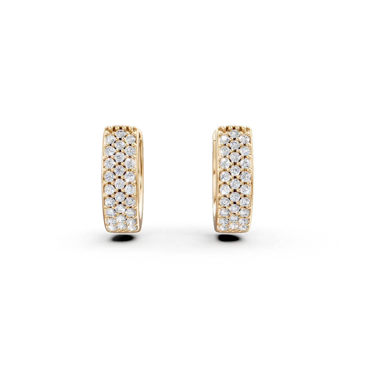 Cercei hoop din aur galben cu zirconii