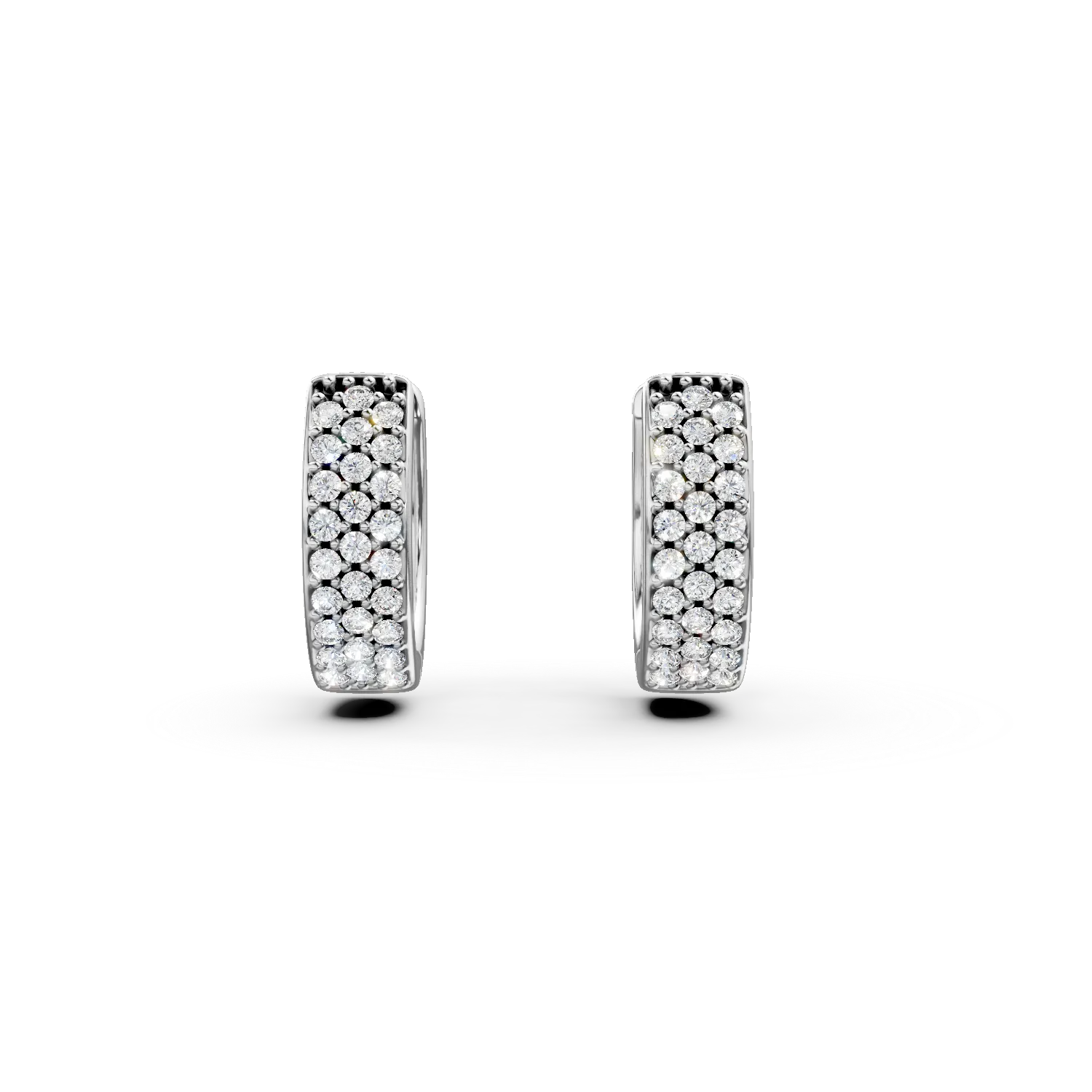 Cercei hoop din aur alb cu zirconii