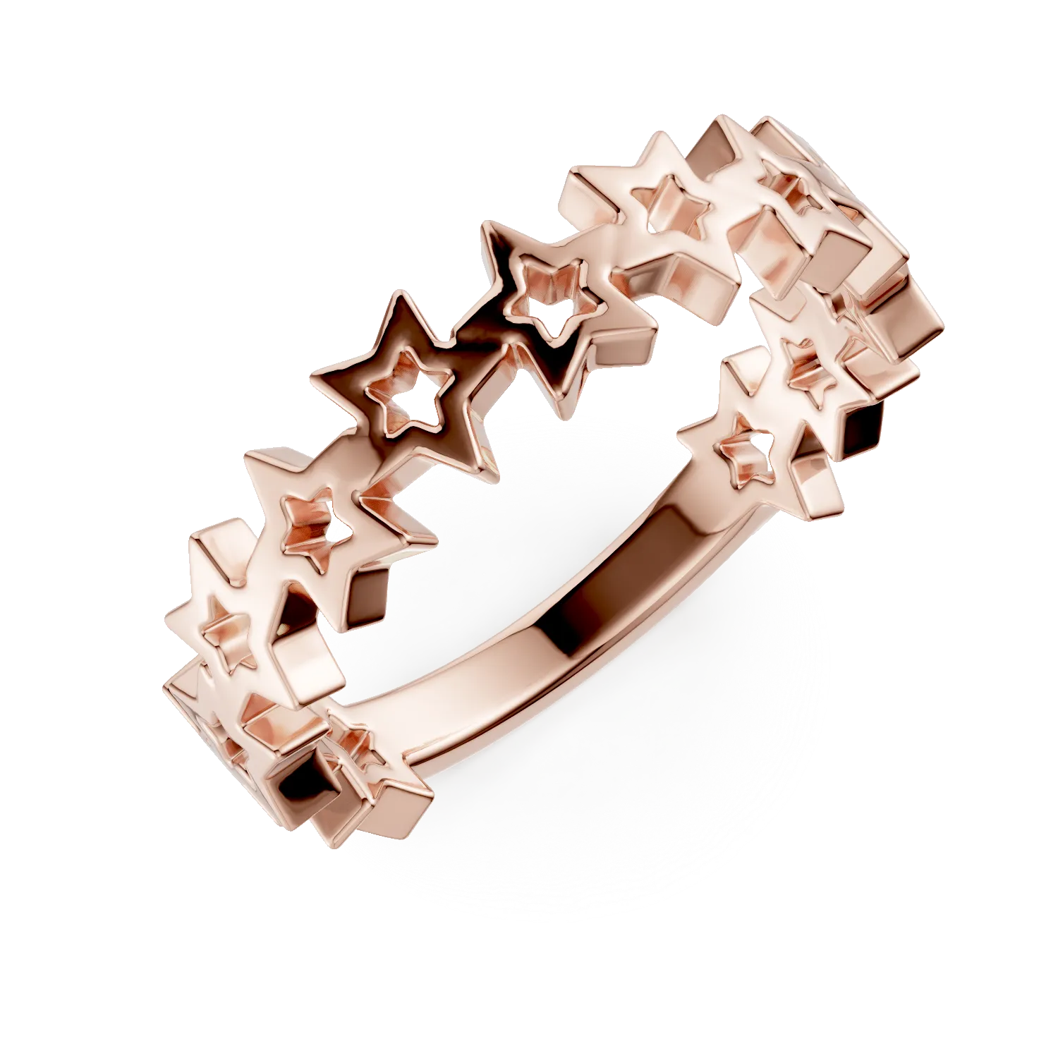 Inel cu stele din aur roz