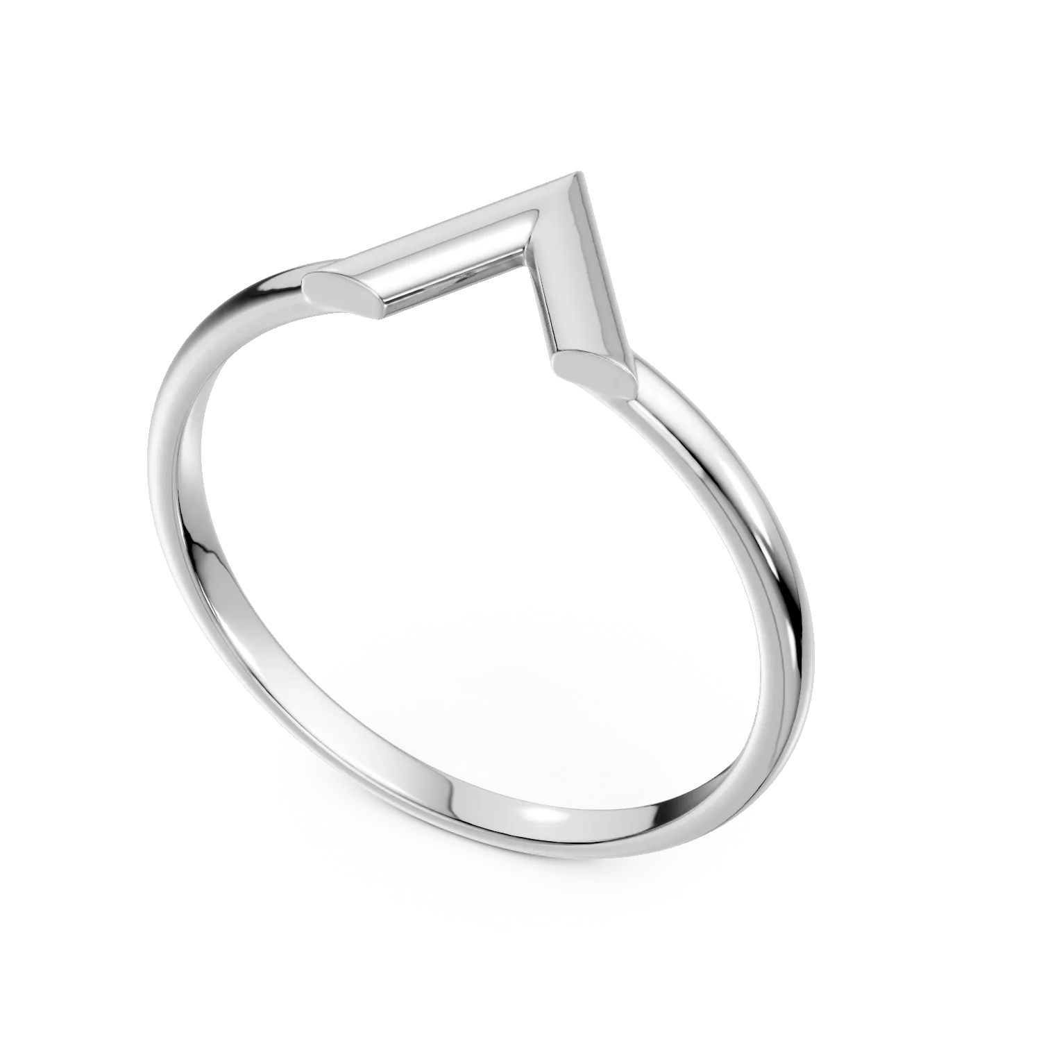 Inel minimalist din aur alb