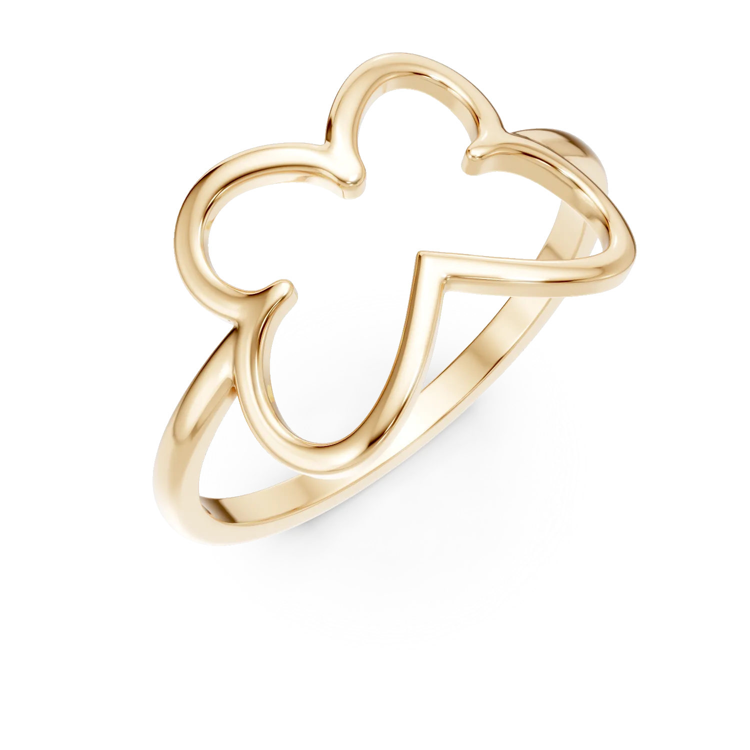 Inel cu fluture din aur galben