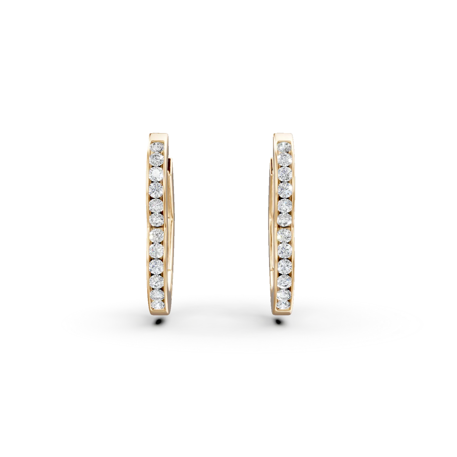 Cercei inimi din aur galben cu zirconii