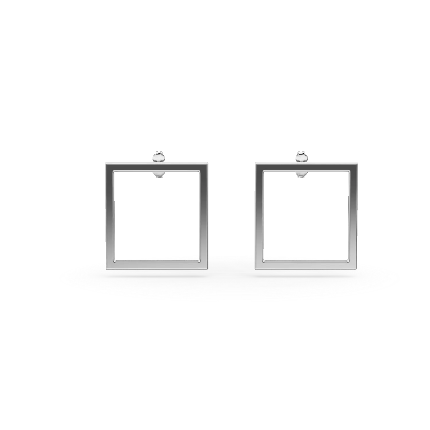 Cercei patrati din aur alb