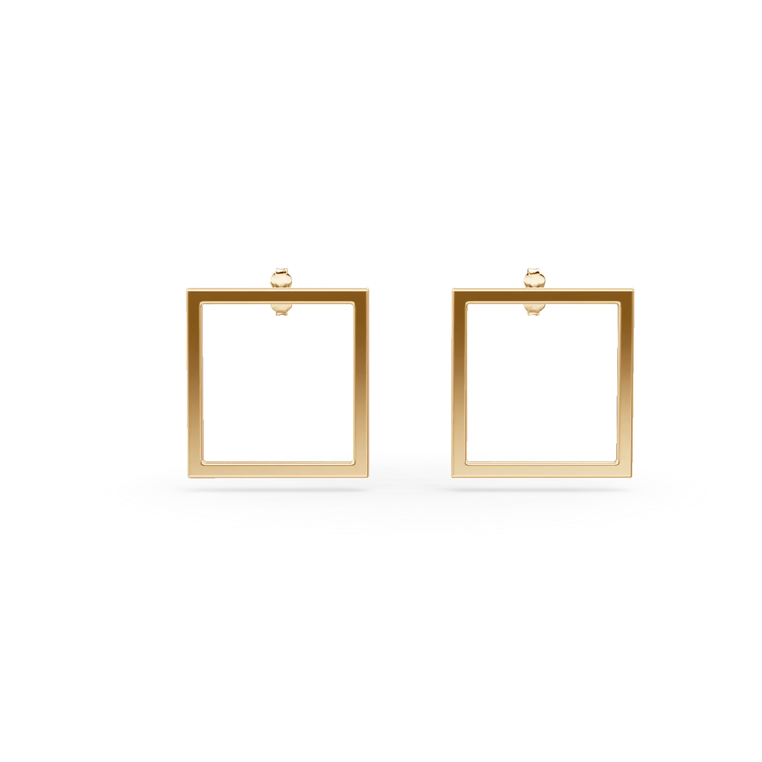 Cercei patrati din aur galben