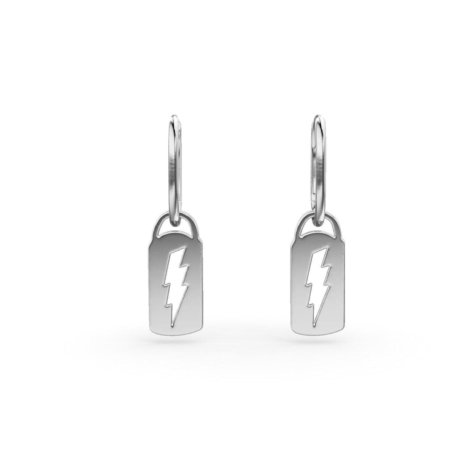 Cercei geometrici din aur alb