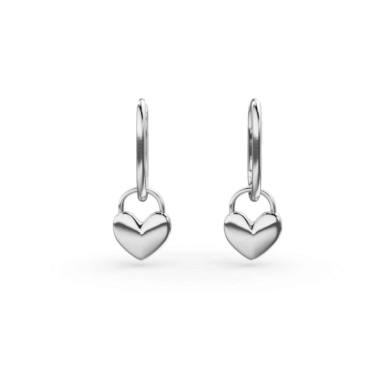 Cercei cu inimi din aur alb