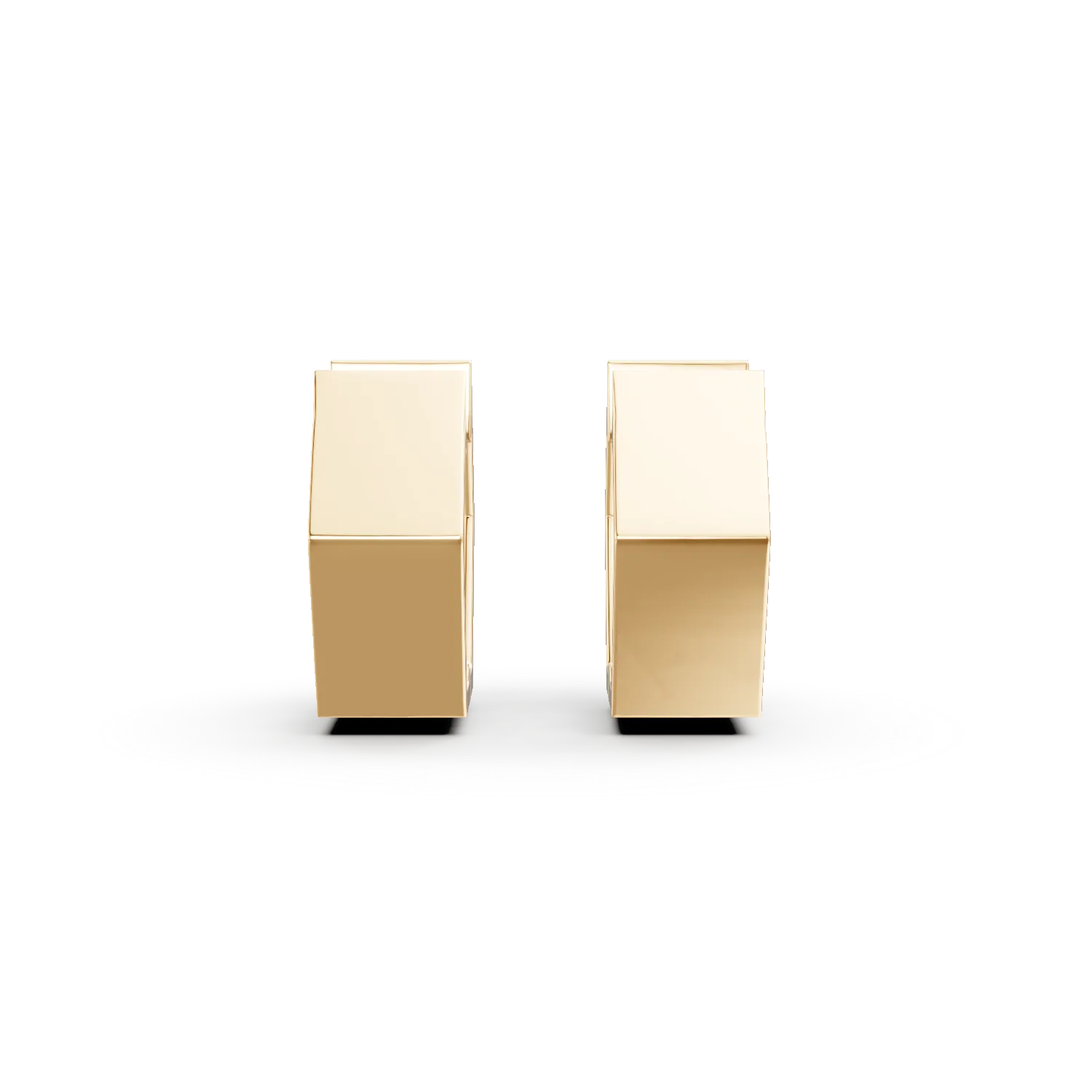 Cercei geometrici din aur galben