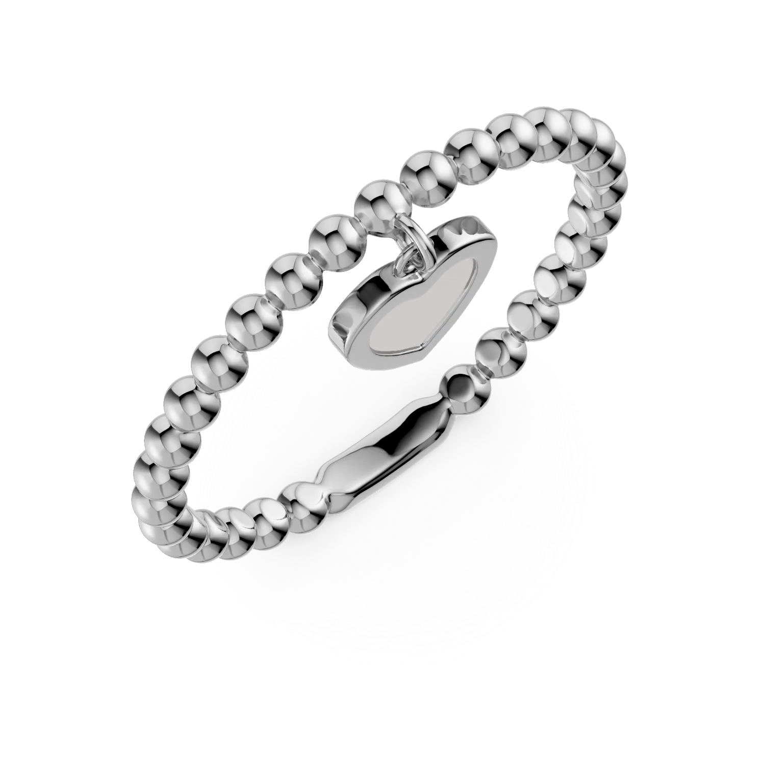 Inel cu inima din aur alb