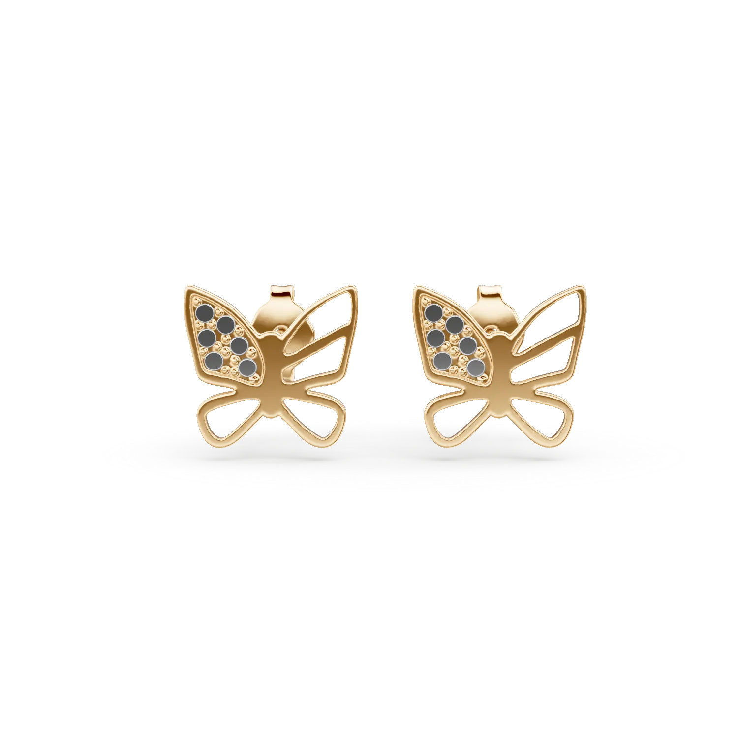 Cercei fluturi din aur galben