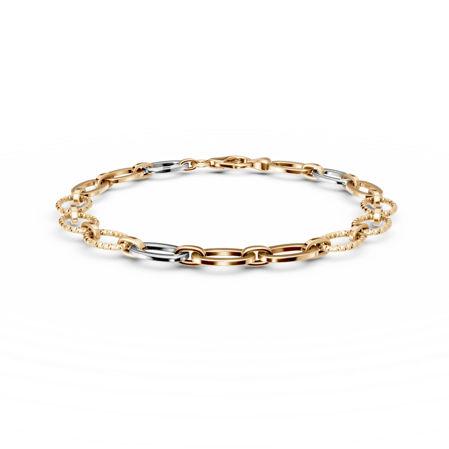 Bratara minimalista din aur alb-galben