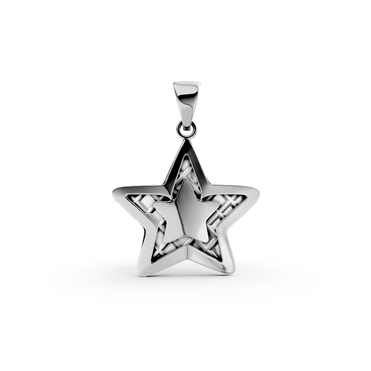 Pandantiv stea din aur alb