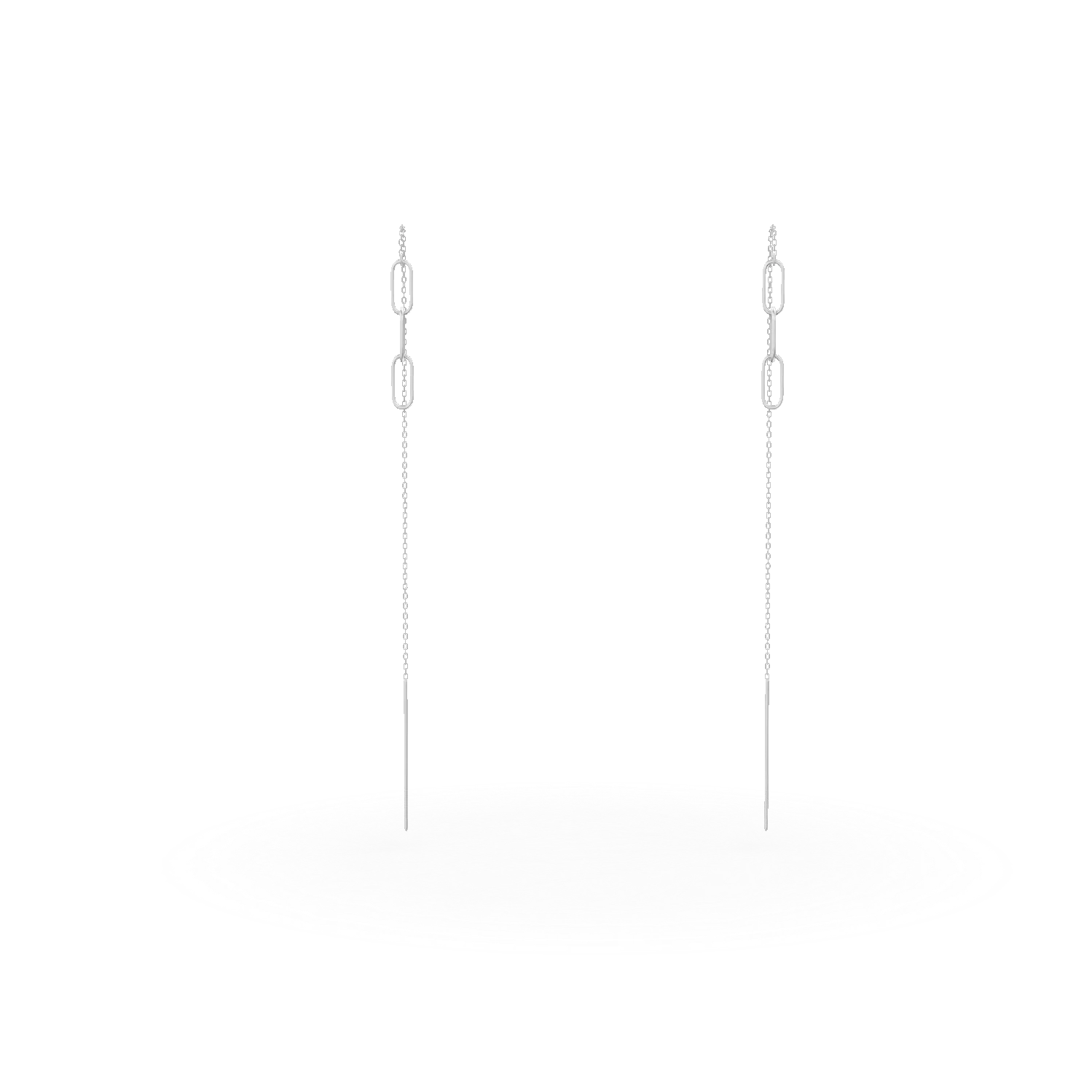 Cercei lungi cu zale din aur alb