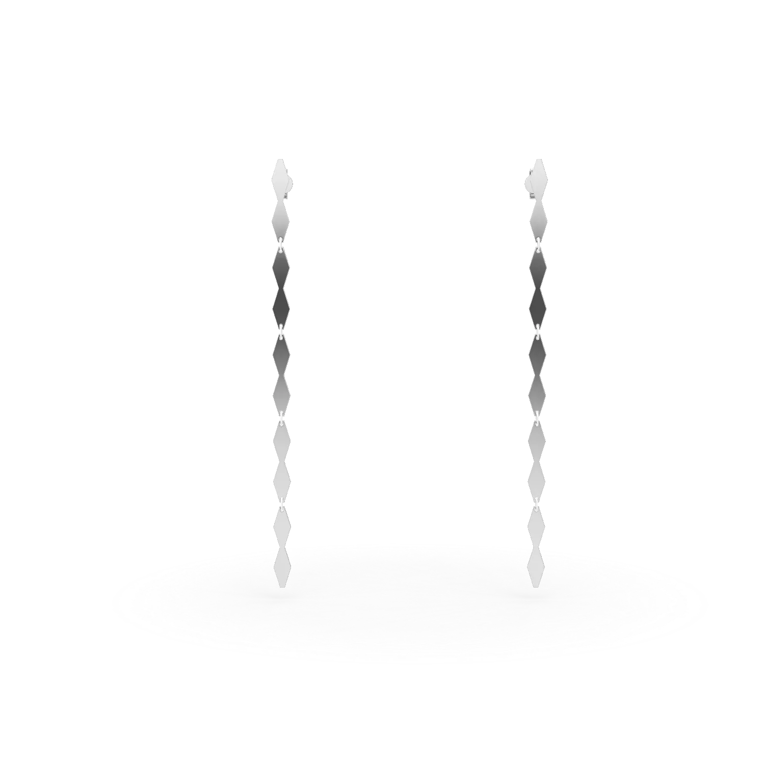 Cercei lungi din aur alb