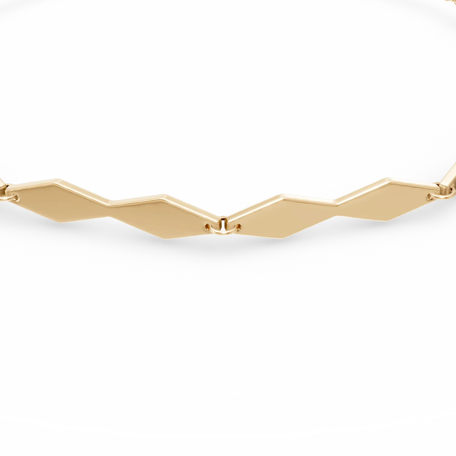 Bratara cu detalii geometrice din aur galben