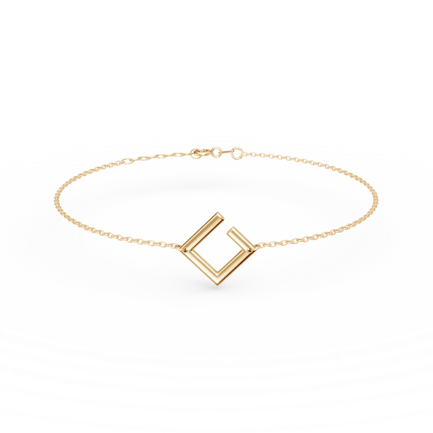Bratara cu pandantiv geometric din aur galben