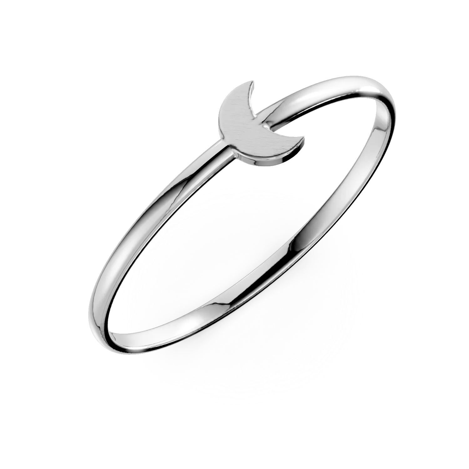 Inel cu semiluna din aur alb