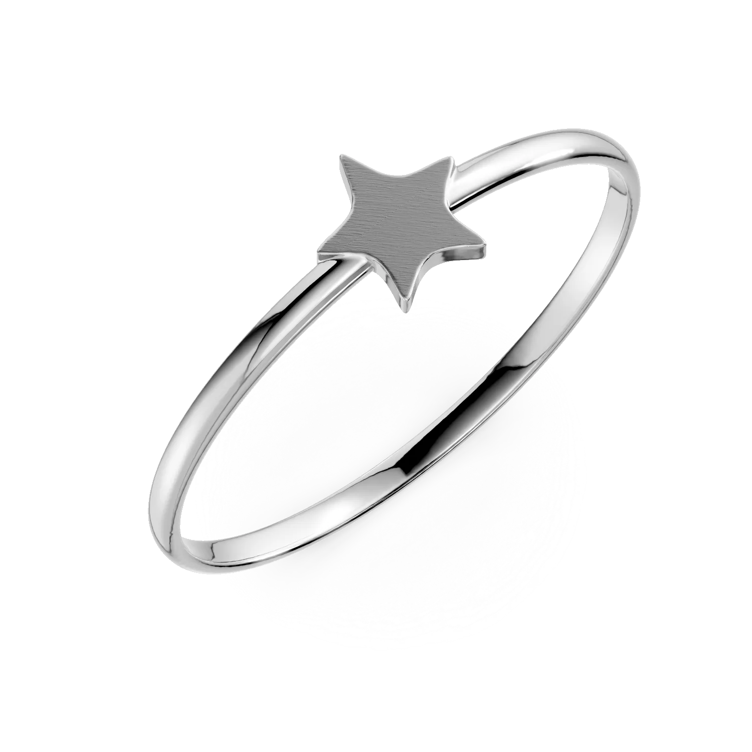 Inel cu steluta din aur alb