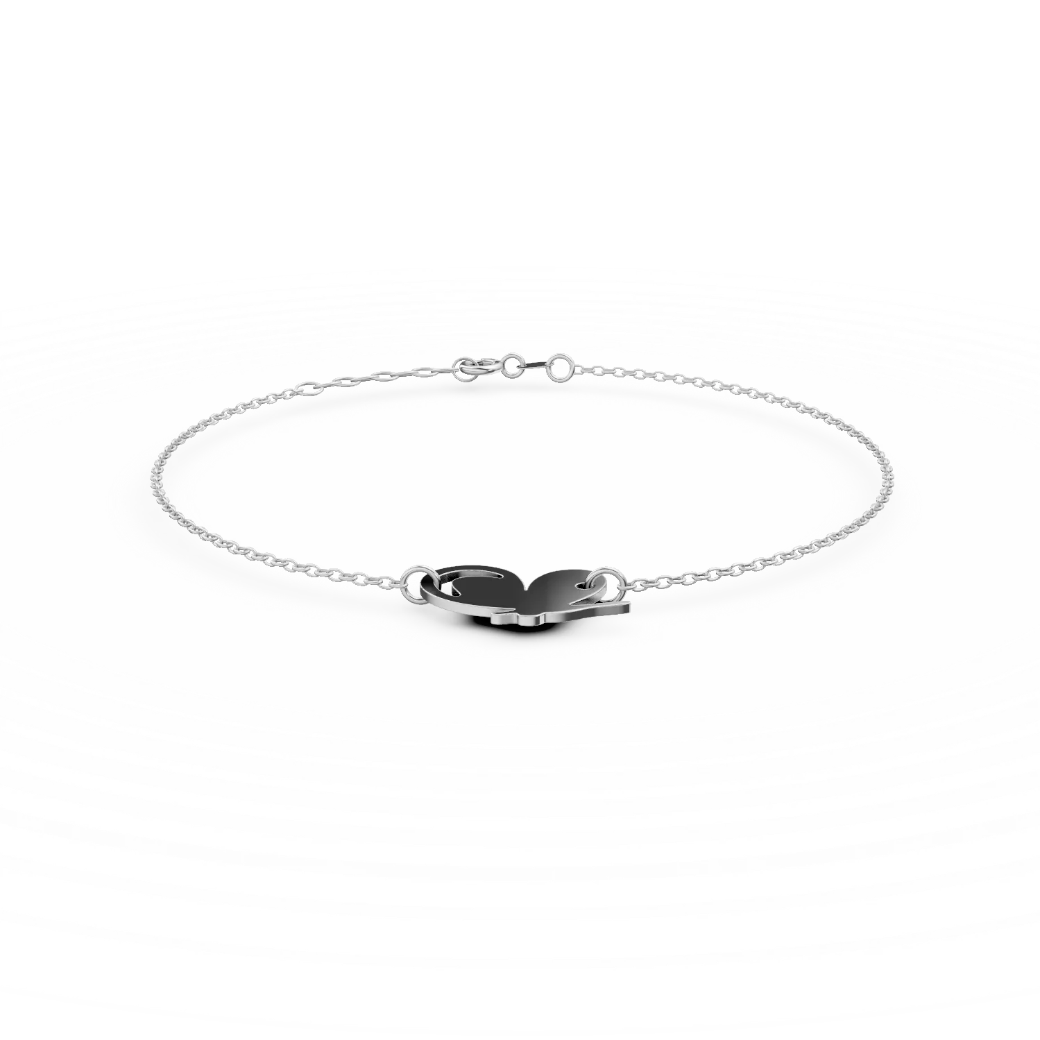 Bratara cu fluture din aur alb