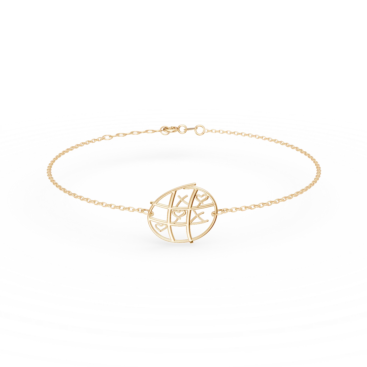 Bratara cu pandantiv geometric din aur galben