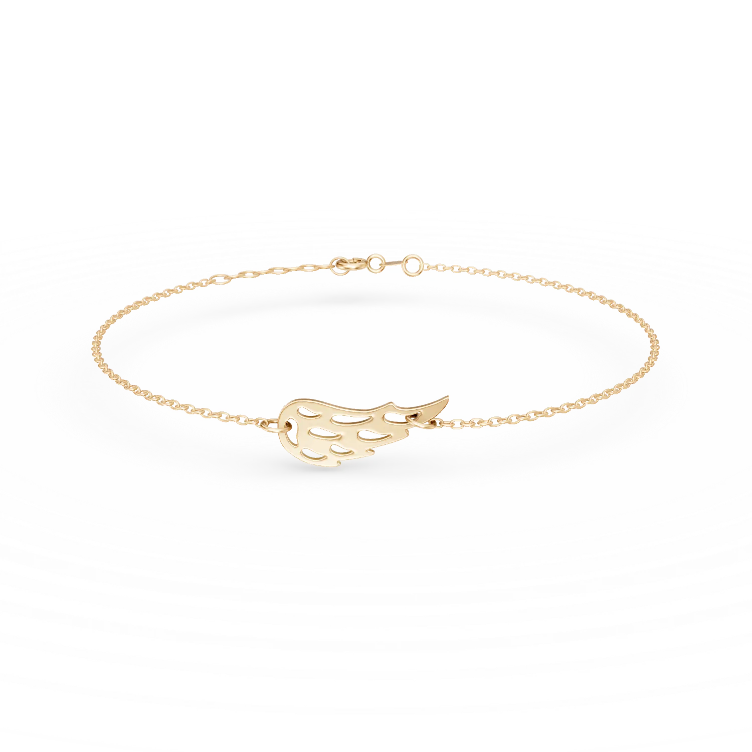 Bratara cu pandantiv aripa inger din aur galben