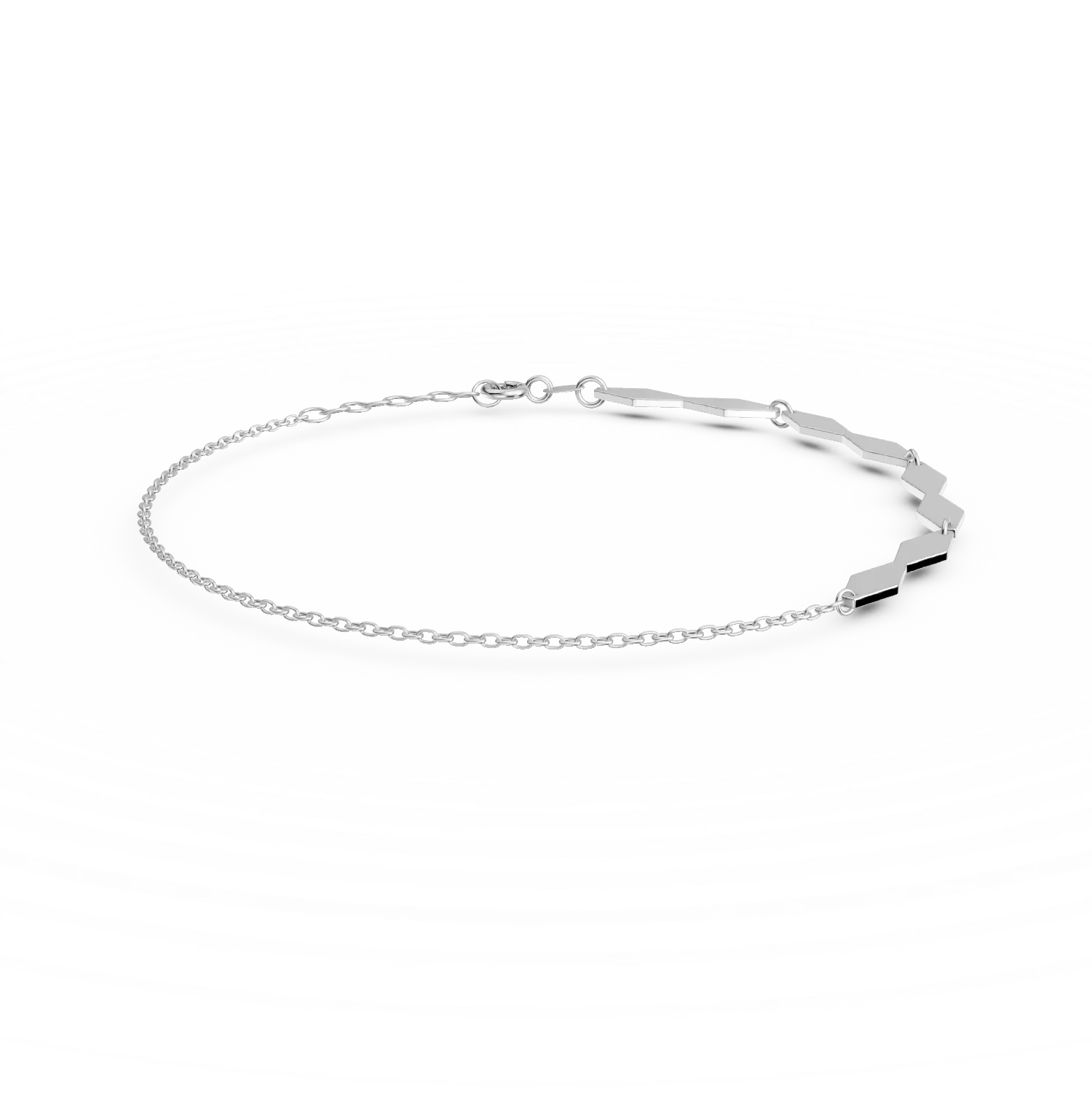 Bratara cu detalii geometrice din aur alb