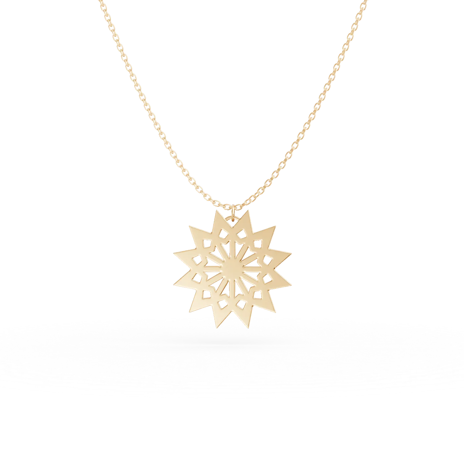 Lant cu pandantiv stea din aur galben