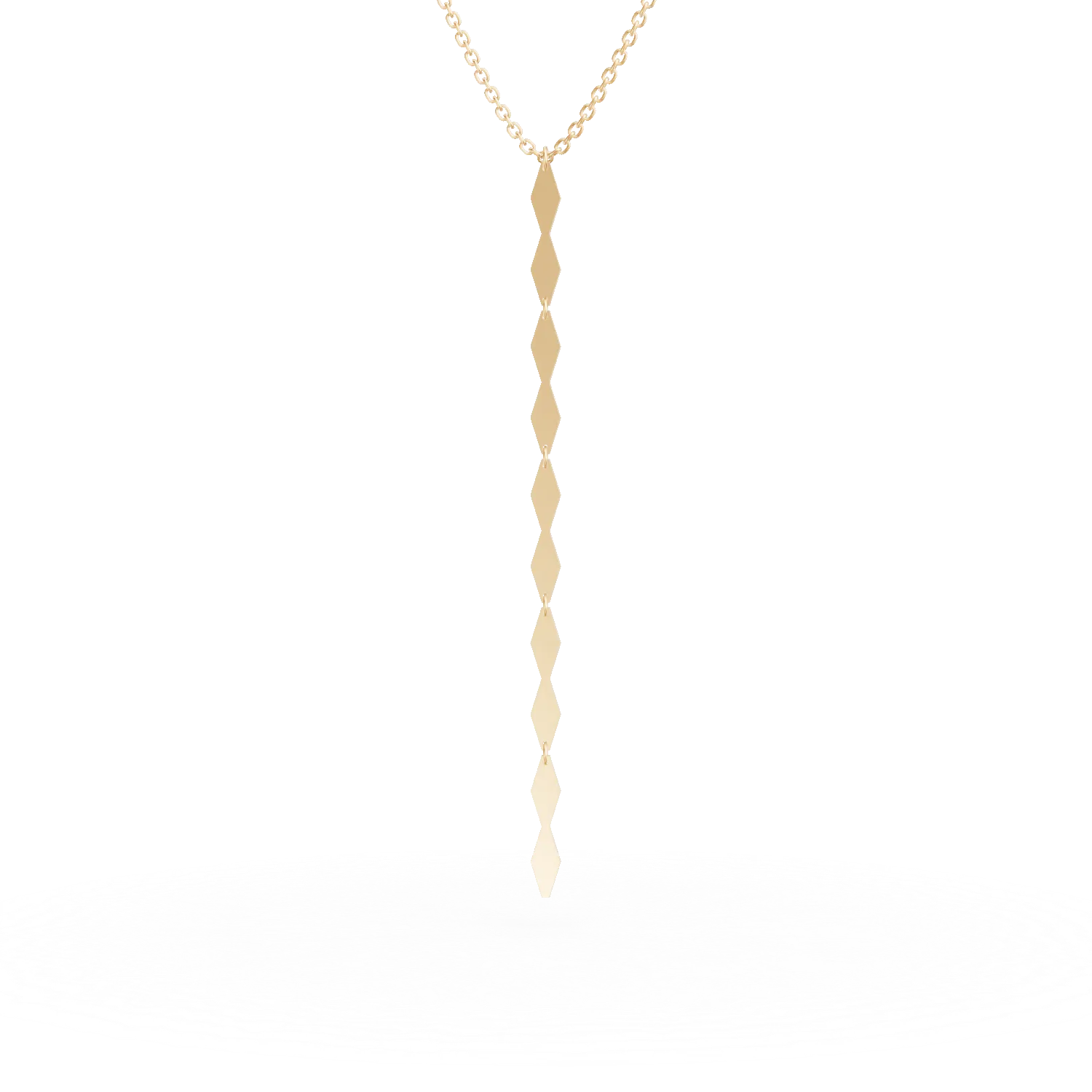 Lant cu pandantiv geometric din aur galben