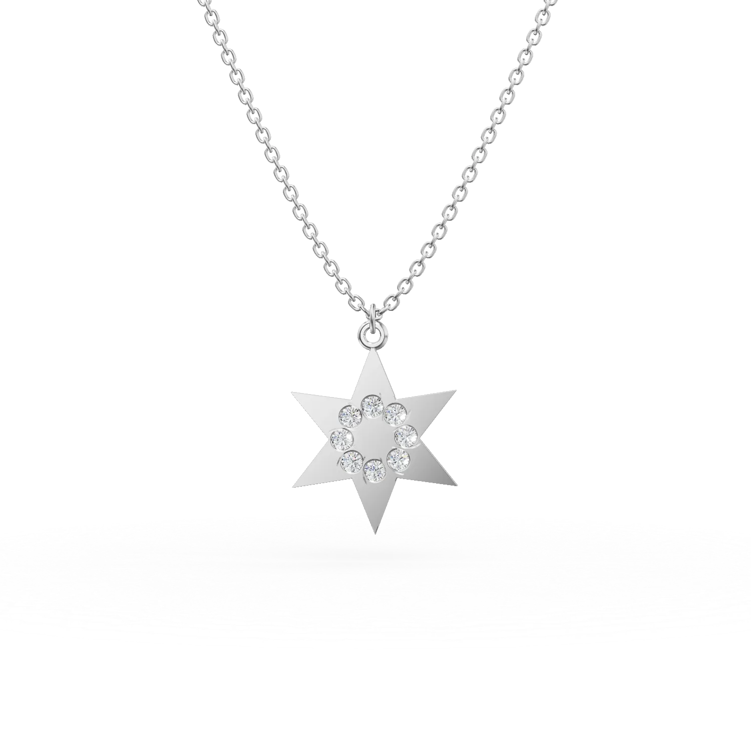 Lant cu pandantiv stea din aur alb cu zirconii Apparel & Accessories > Jewelry > Necklaces DAAR 2 Lant cu pandantiv stea din aur alb cu zirconii Apparel & Accessories > Jewelry > Necklaces DAAR 2