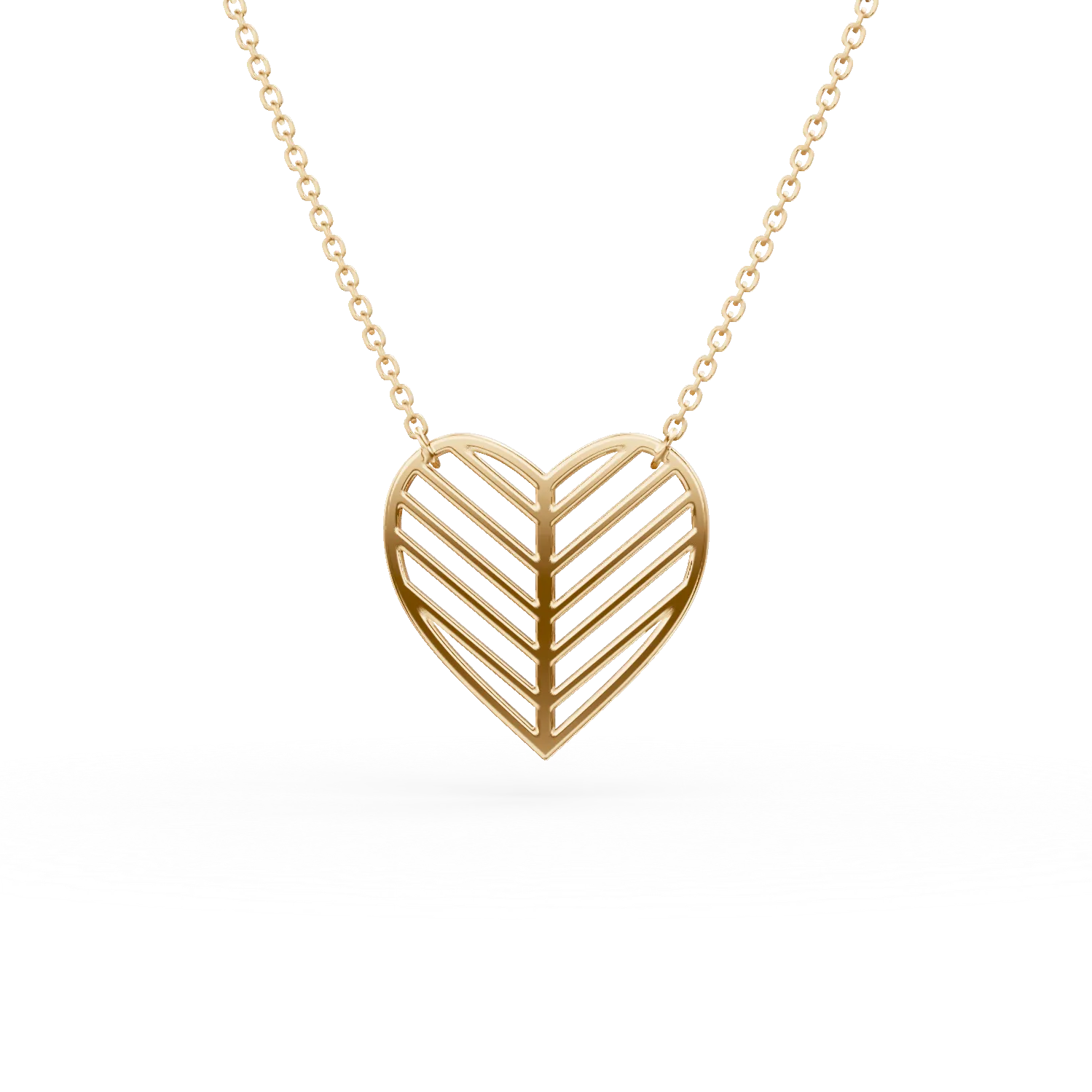 Lant cu pandantiv inima din aur galben