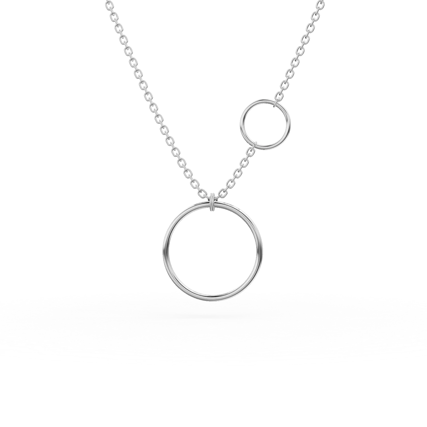 Lant cu pandantive cercuri din aur alb