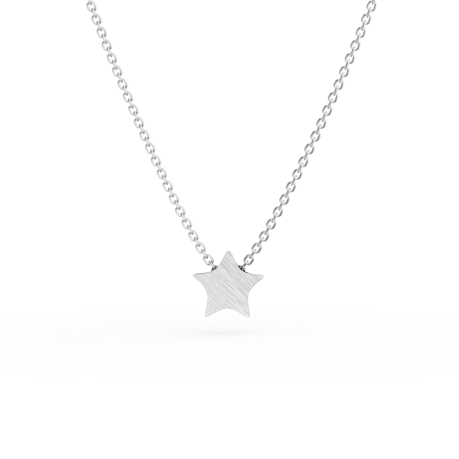 Lant cu pandantiv steluta din aur alb