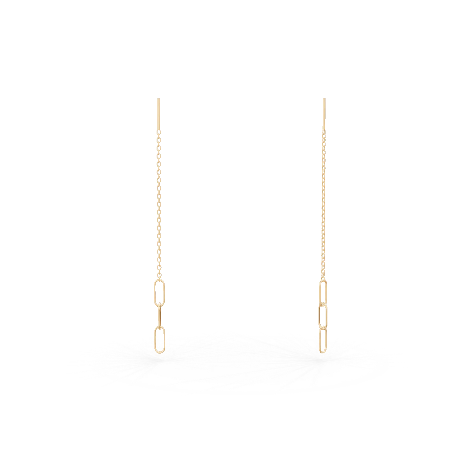 Cercei lungi cu zale din aur galben