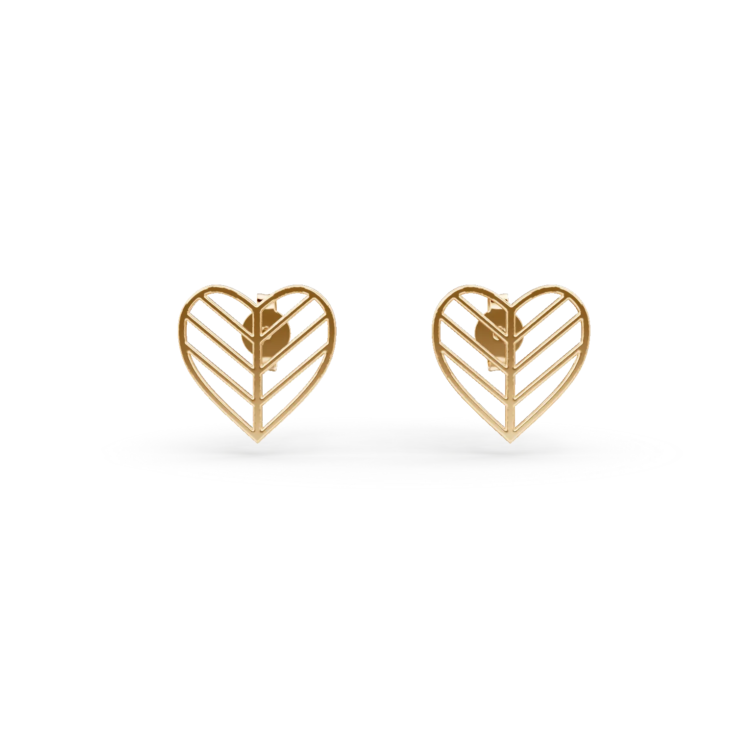 Cercei inima din aur galben